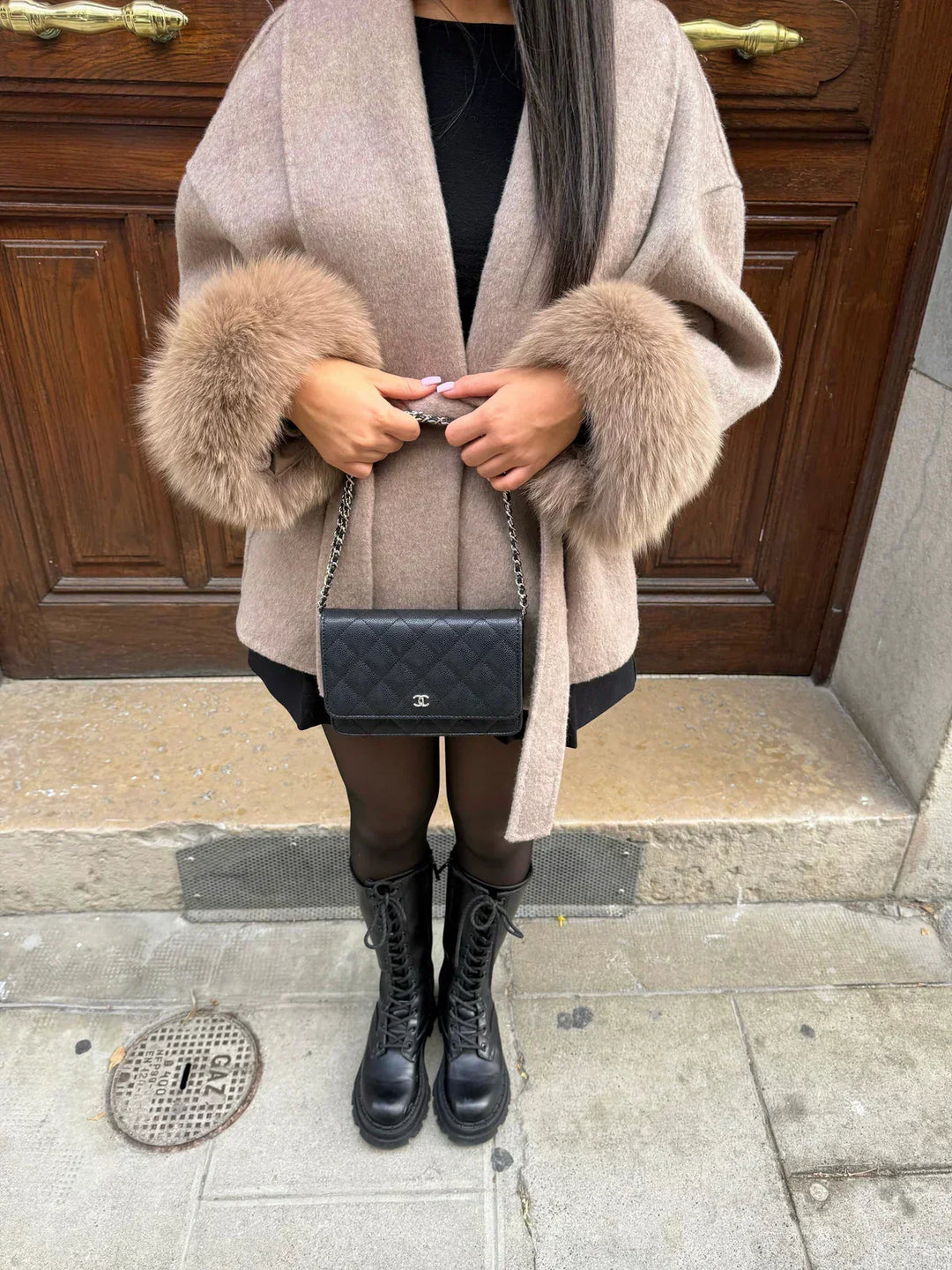 Ladies Winter Coat with Faux Fur Collar
