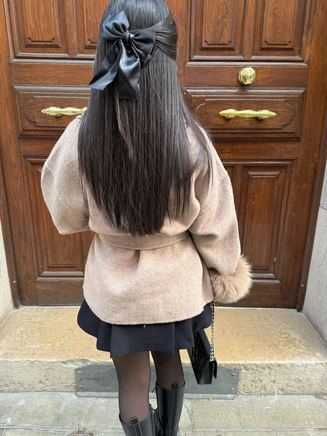 Ladies Winter Coat with Faux Fur Collar