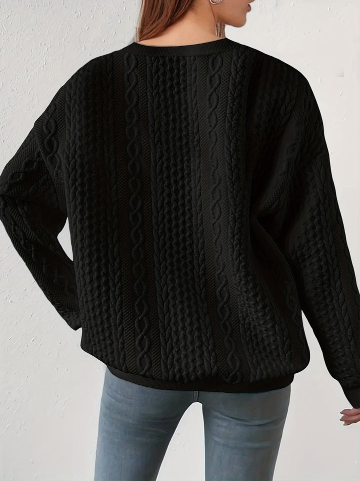Joyce | Textured Cable Knit Sweatshirt