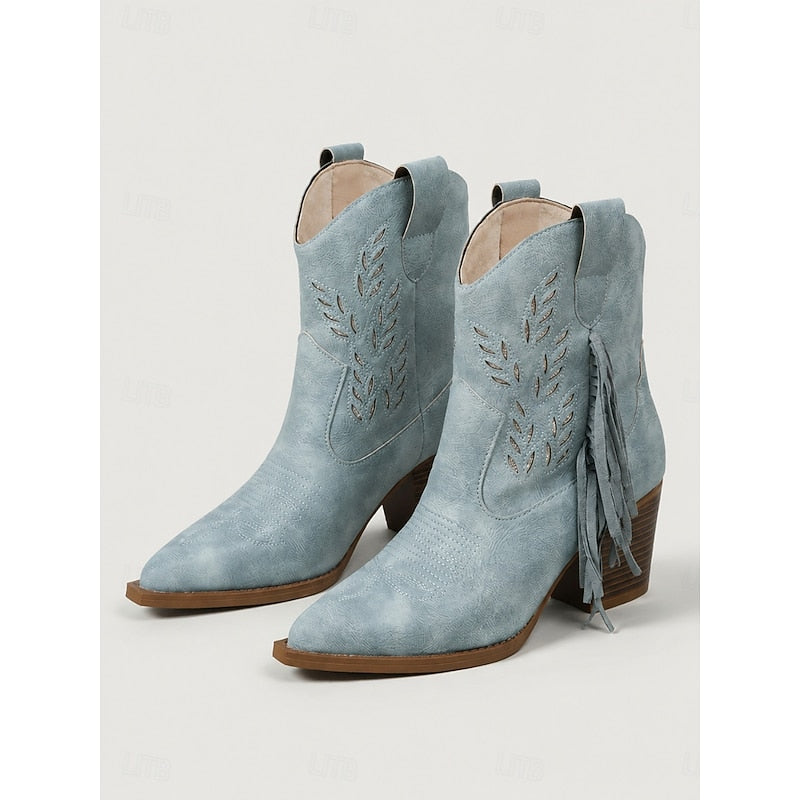 Corinne | Fringe Western Ankle Boots