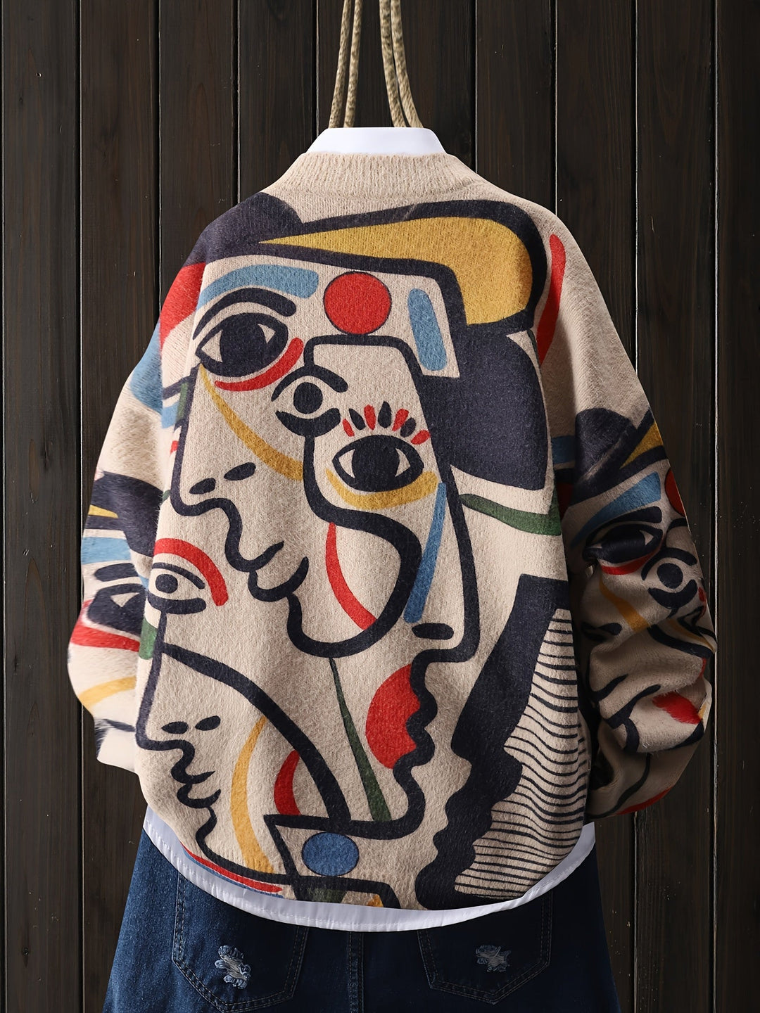 Kinsley | Men's Sweater with Crewneck and Abstract Graphic
