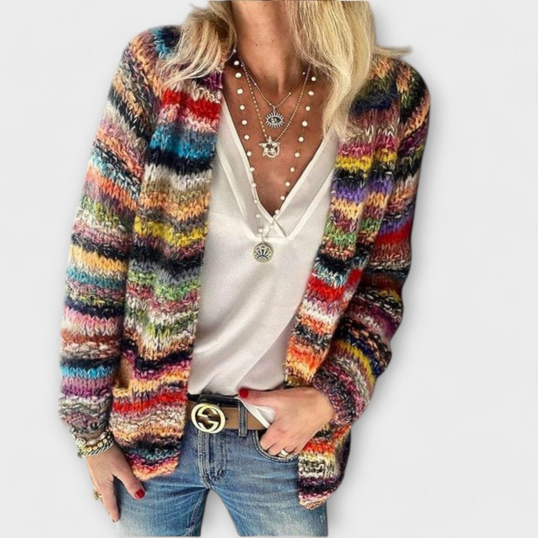 KAYLEE – COLORFUL STRIPED KNIT JACKET