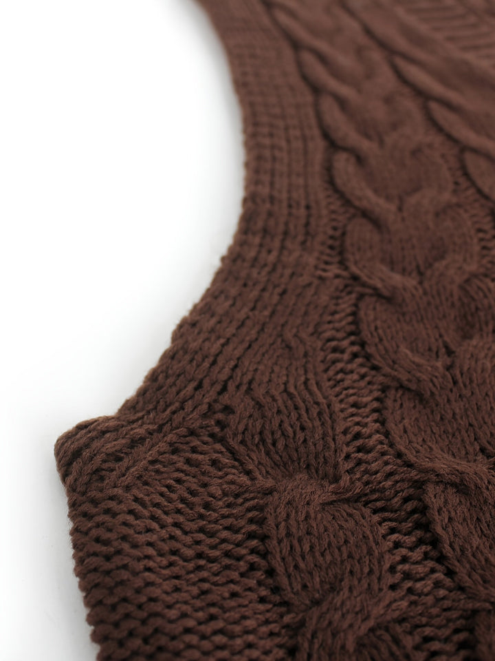 Cora | Cozy Cable-Knit V-Neck Sweater Vest