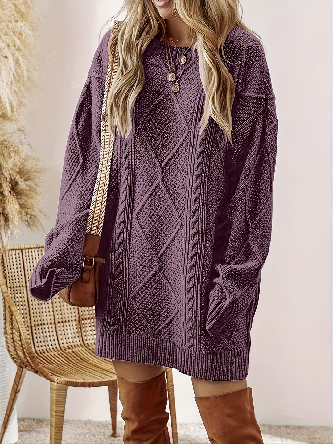 Tabitha | Cable Knit Sweater Dress