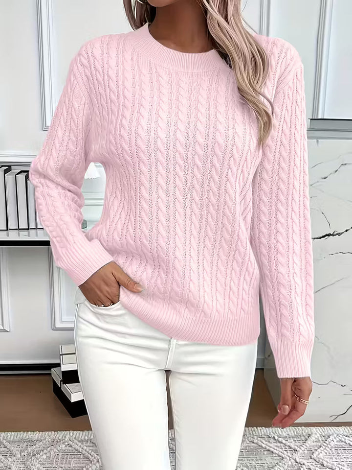 ADRIANA – CABLE KNIT COZY LONG-SLEEVED SWEATER