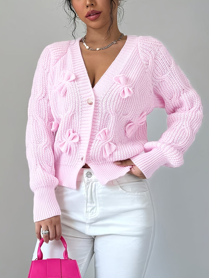 Juniper | Soft Cardigan with Bow Detail and Long Sleeves