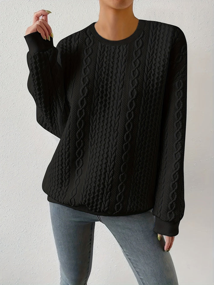 Joyce | Textured Cable Knit Sweatshirt