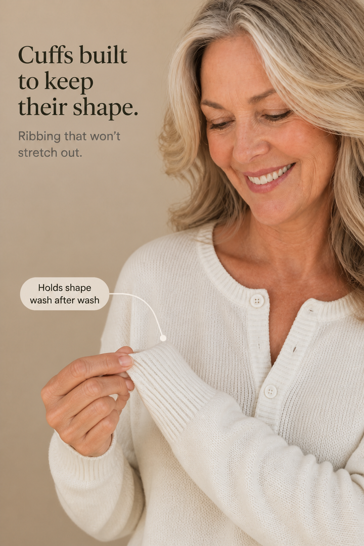 Wearbella – V-neck Button Placket Sweater