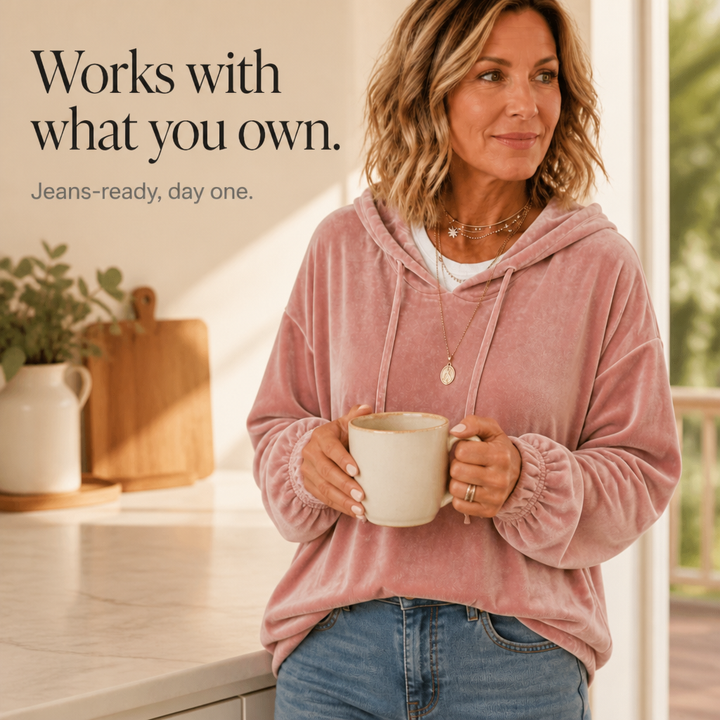 Wearbella – Ruffled Cuff Velour Relaxed Hoodie
