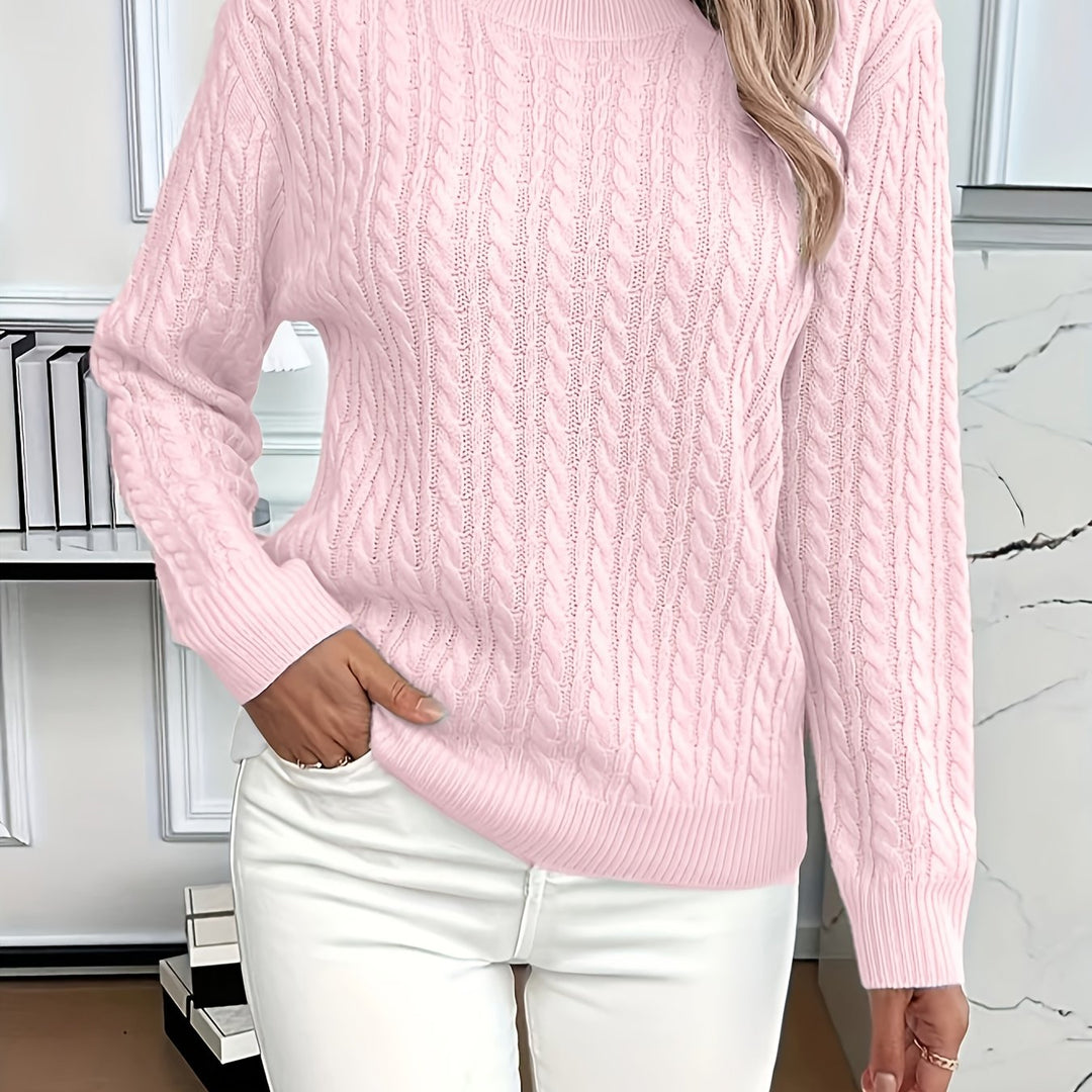 Faye | Cable Knit Round Neck Sweater