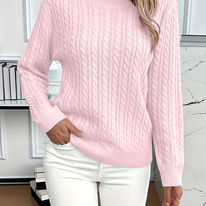 Faye | Cable Knit Round Neck Sweater