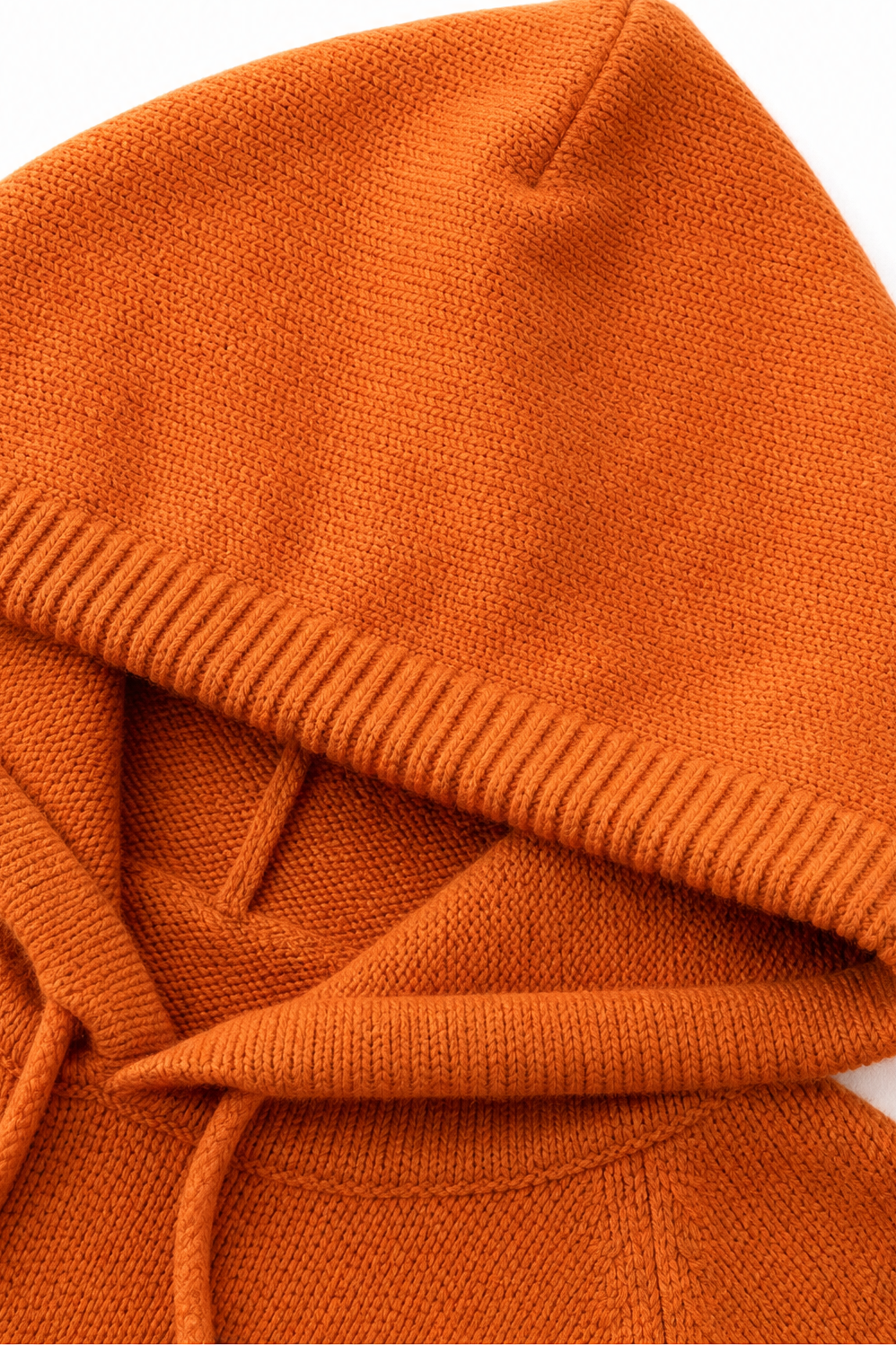 Hushwell – Drawstring Hooded Ribbed Knit Pullover