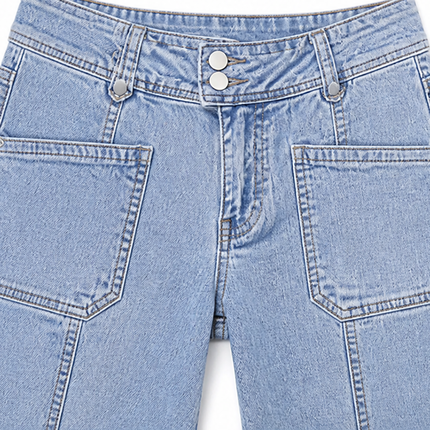 Aaliyah | Women's Jeans with Patch Pockets and Wide Legs