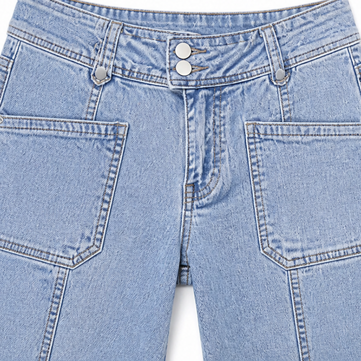 Aaliyah | Women's Jeans with Patch Pockets and Wide Legs
