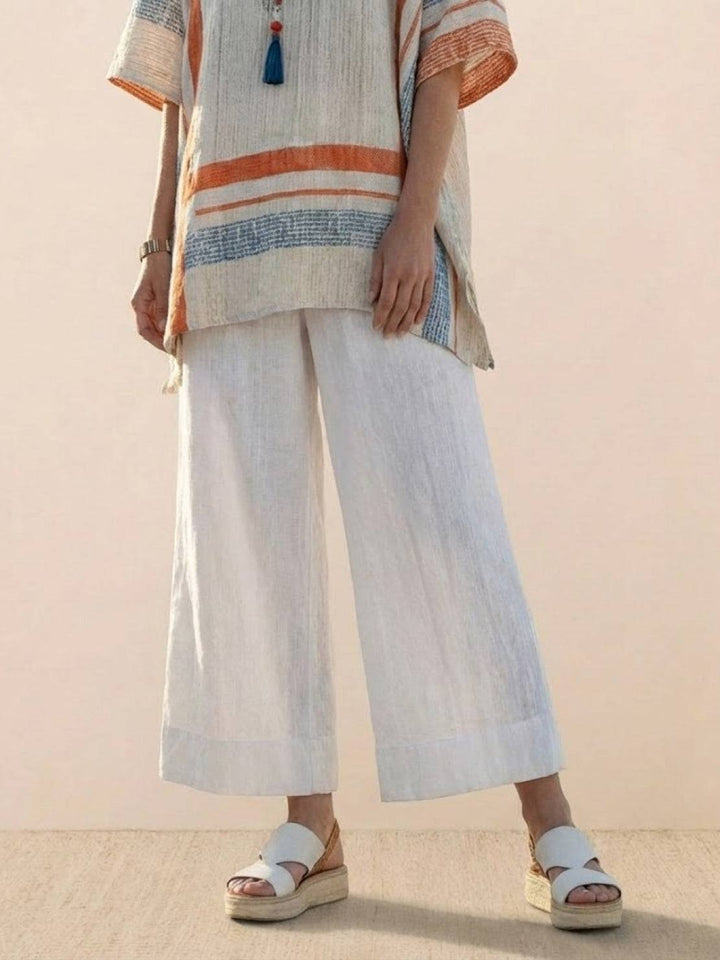 Wren | Striped Two-Piece Set with Wide-Leg Trousers and Tee