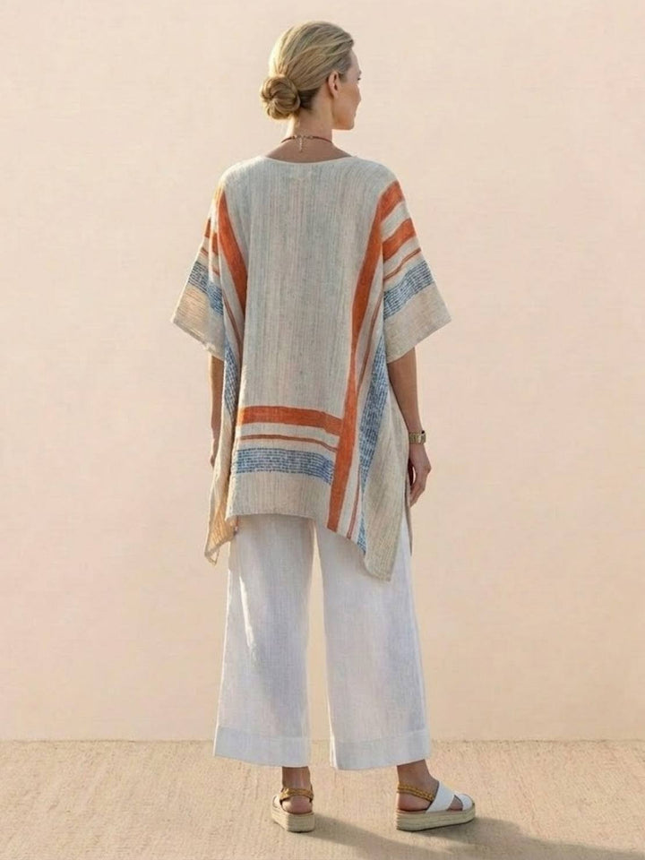 Wren | Striped Two-Piece Set with Wide-Leg Trousers and Tee