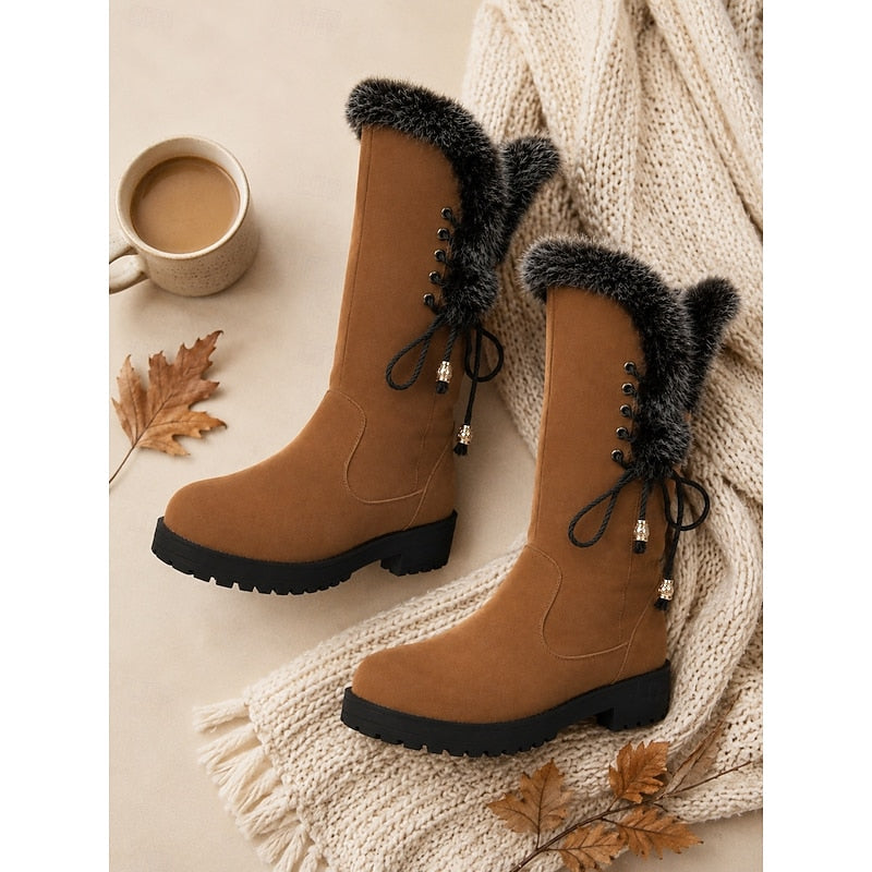 Adriana | Knee-High Winter Boots with Fur Trim