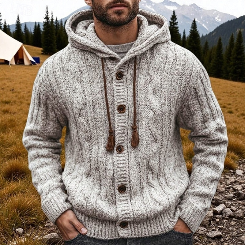 Graham | Cable Knit Hoodie Cardigan