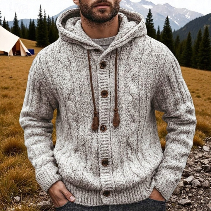 Graham | Cable Knit Hoodie Cardigan