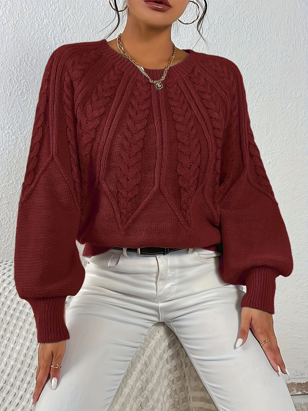 Eleanor | Relaxed Cable Knit Sweater