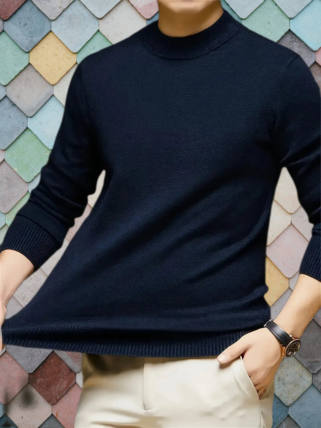 Jonah | Knitted Sweater with Stand-Up Collar