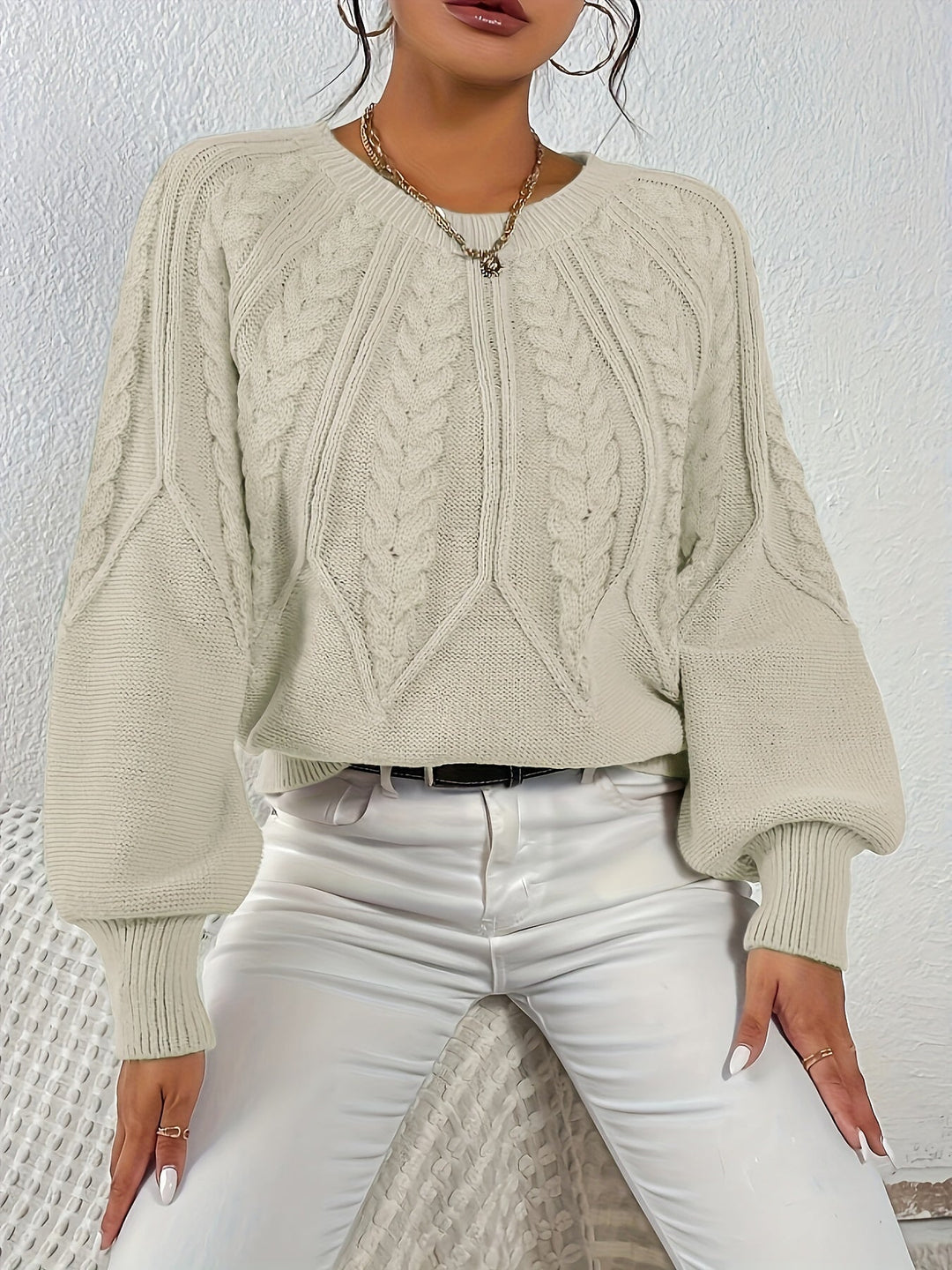 Eleanor | Relaxed Cable Knit Sweater