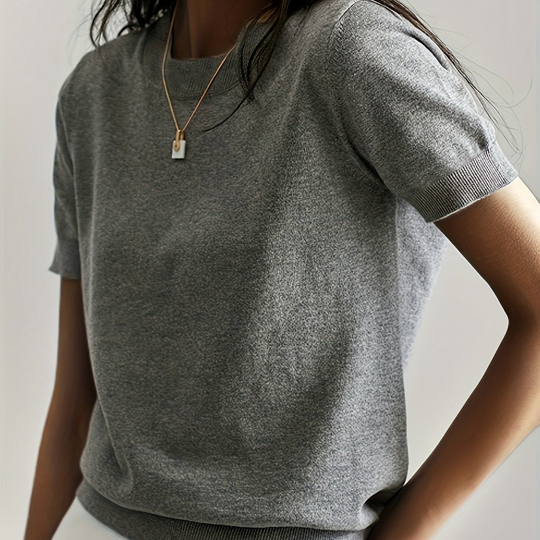 Harriet | Fine Knit Short Sleeve Sweater