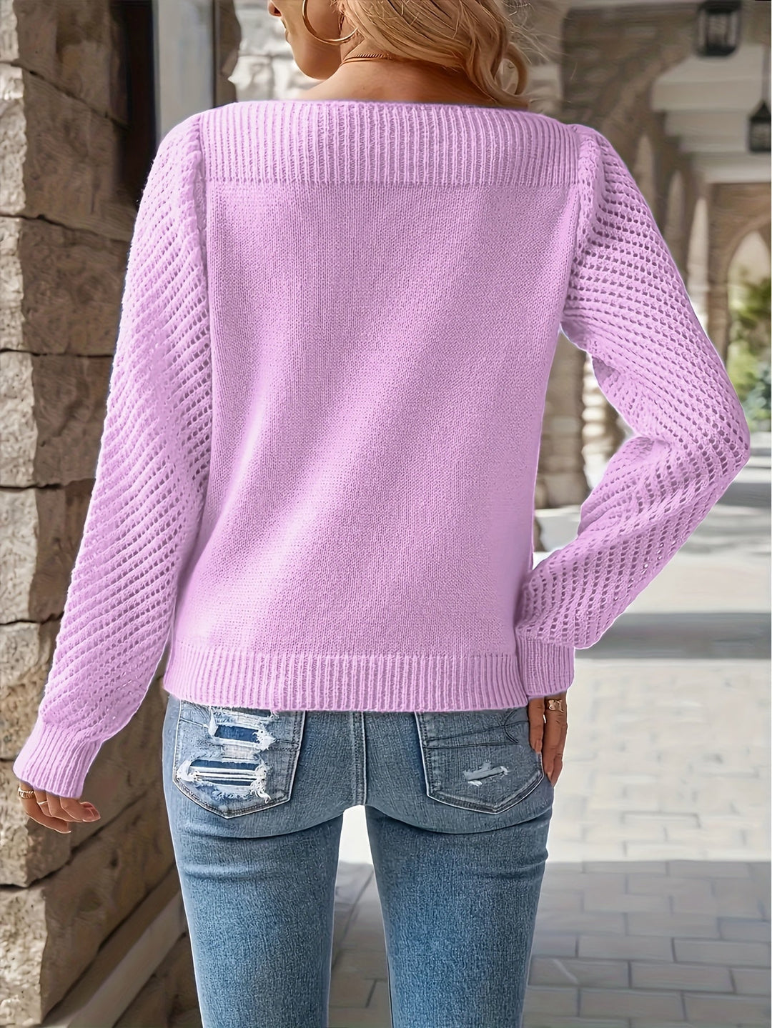Maisie | Sweater with Openwork Sleeves