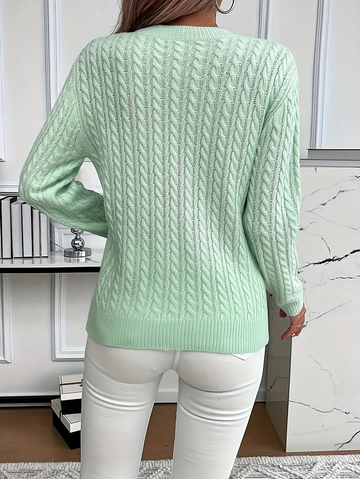 Faye | Cable Knit Round Neck Sweater
