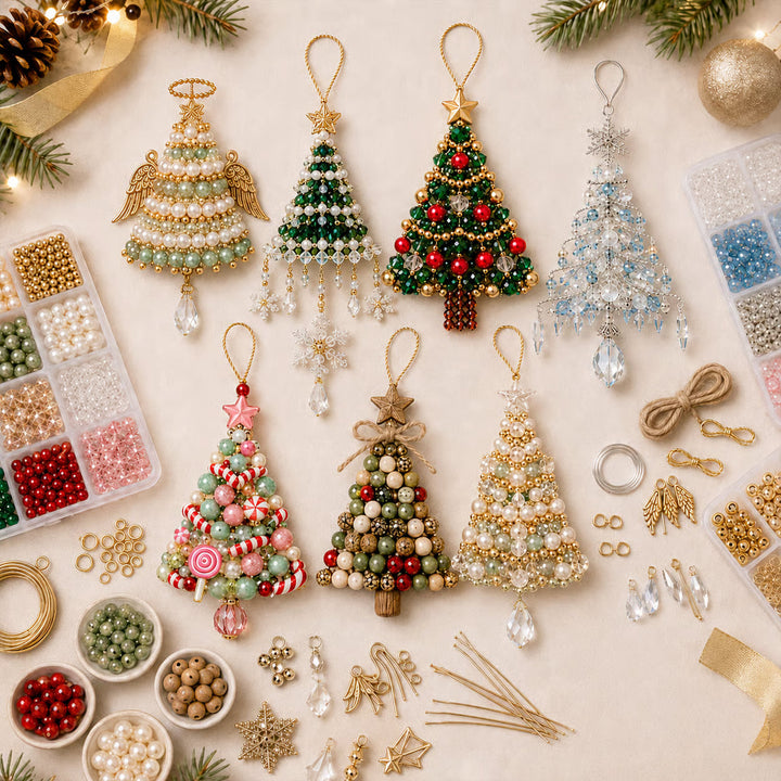 Samantha | Holiday Ornament Set with Tree and Snowflake