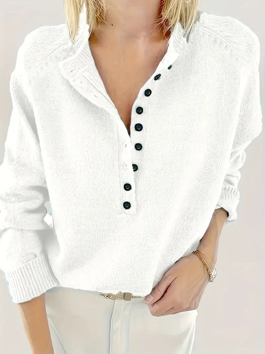 Kennedy | Women's Sweater with Buttons and Textured Knit