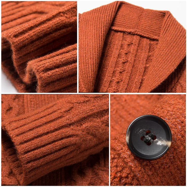 Château Côte Jacquard Knitted Cardigan