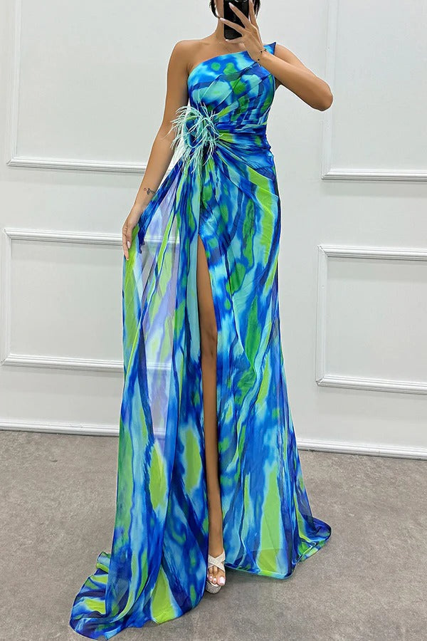 Elegant Vibrant Flowy A-Line Maxi Dress for Women&