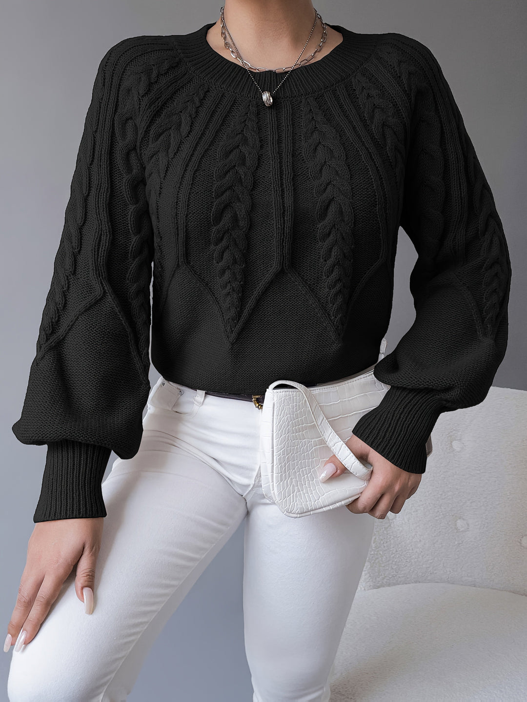 Elsie | Cable Knit Texture Sweater