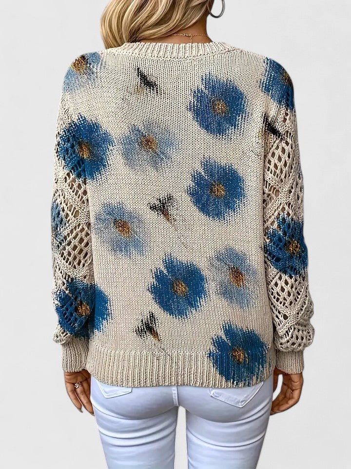 Deborah - Casual Flower Sweater