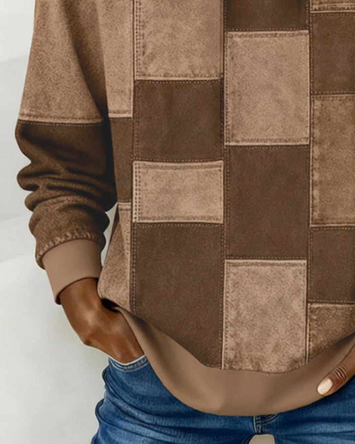 Stylish Long Sleeve Checkered Hoodie