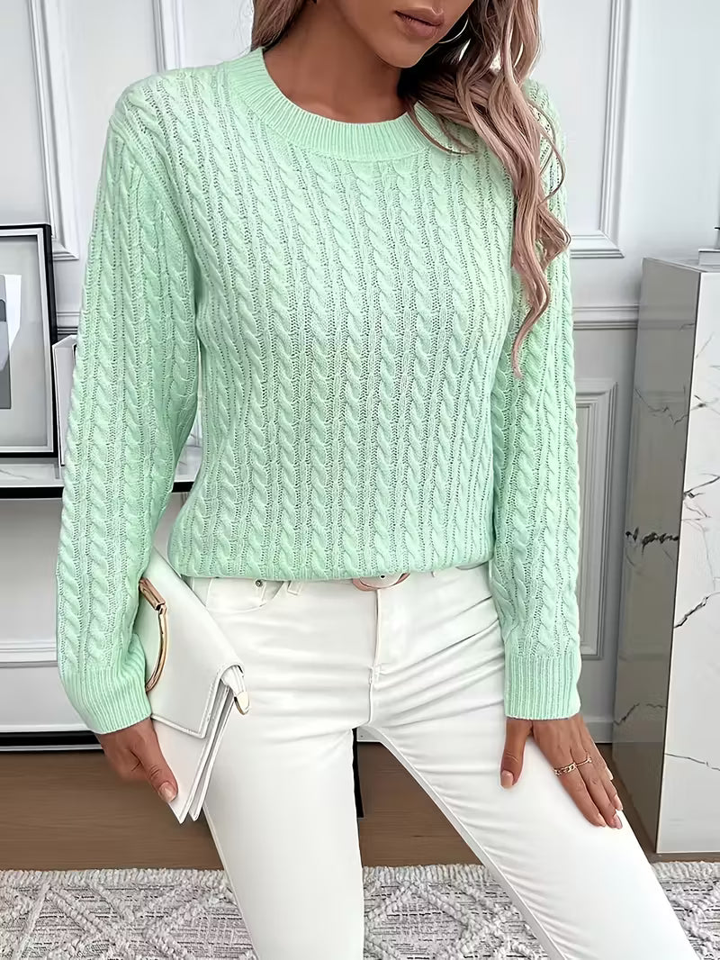 ADRIANA – CABLE KNIT COZY LONG-SLEEVED SWEATER