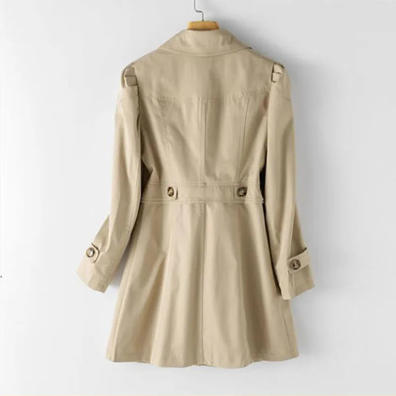 Delyth | Trench Coat with Notch Lapel and Flowing Fit