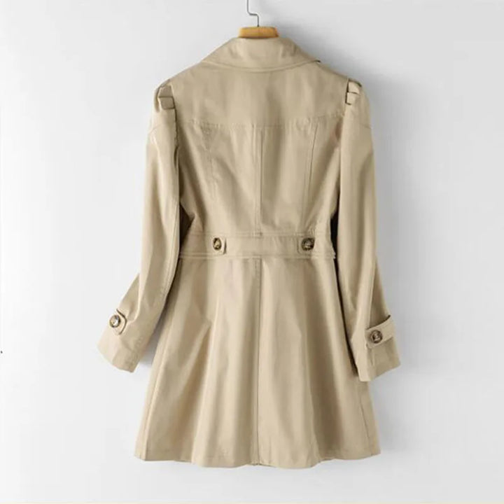 Delyth | Trench Coat with Notch Lapel and Flowing Fit