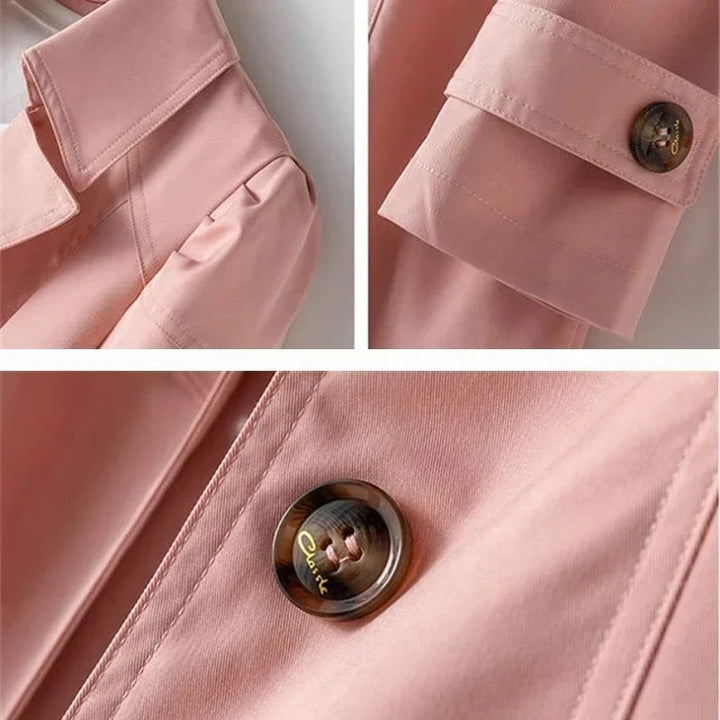 Delyth | Trench Coat with Notch Lapel and Flowing Fit
