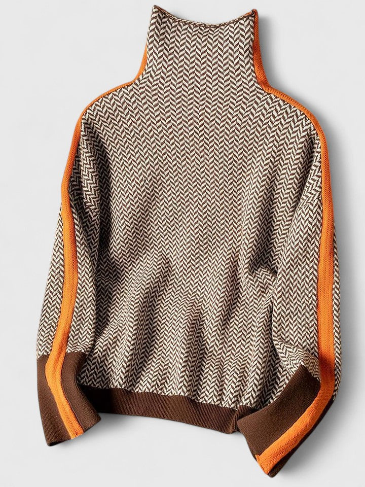 Women's Color Block Turtleneck