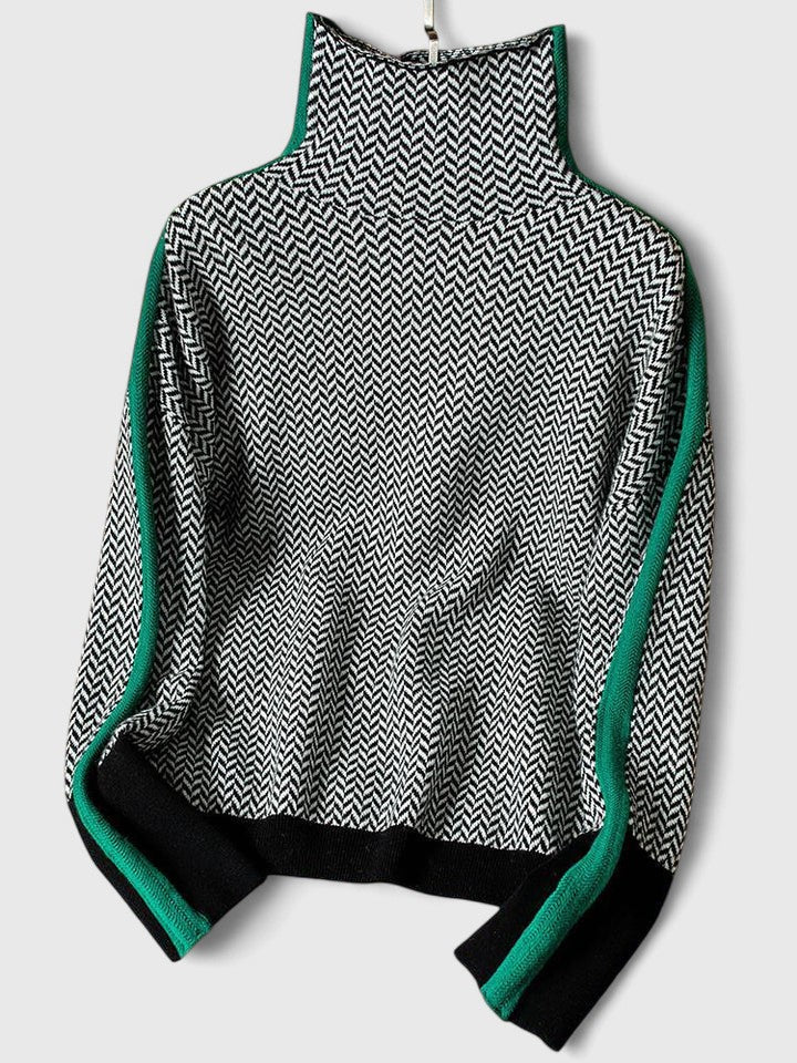 Women's Color Block Turtleneck