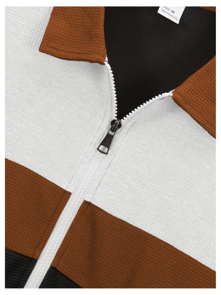 Cameron | Color Block Zip-Up Jacket
