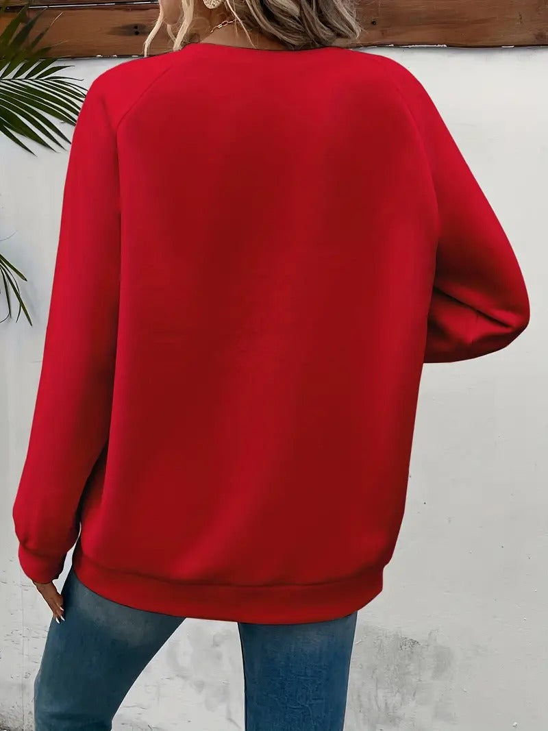 Heartzone - Casual Sweatshirt with Heart Pattern
