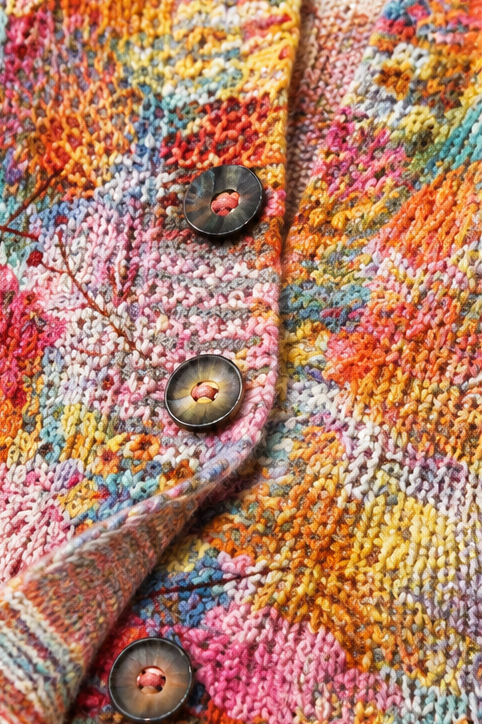 Helena – Floral Open-Front Knitted Cardigan