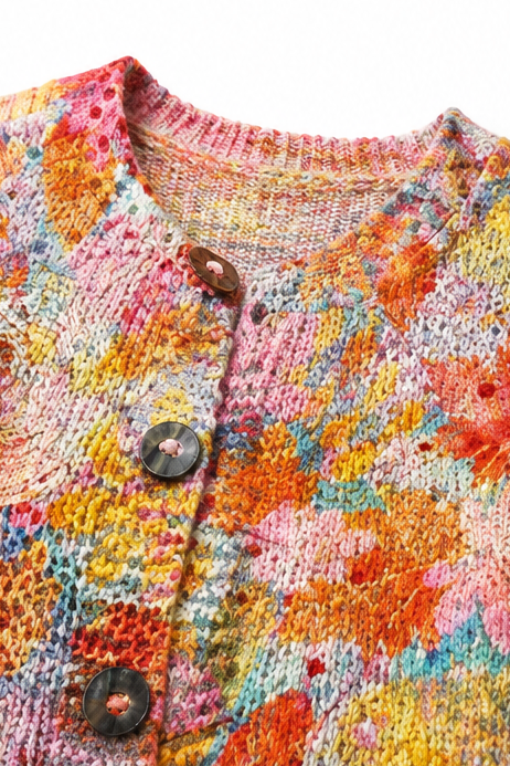 Helena – Floral Open-Front Knitted Cardigan