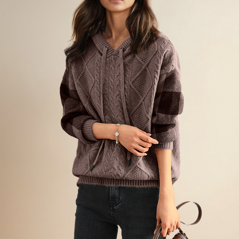 FABIOLA | JACQUARD HOODED PULLOVER