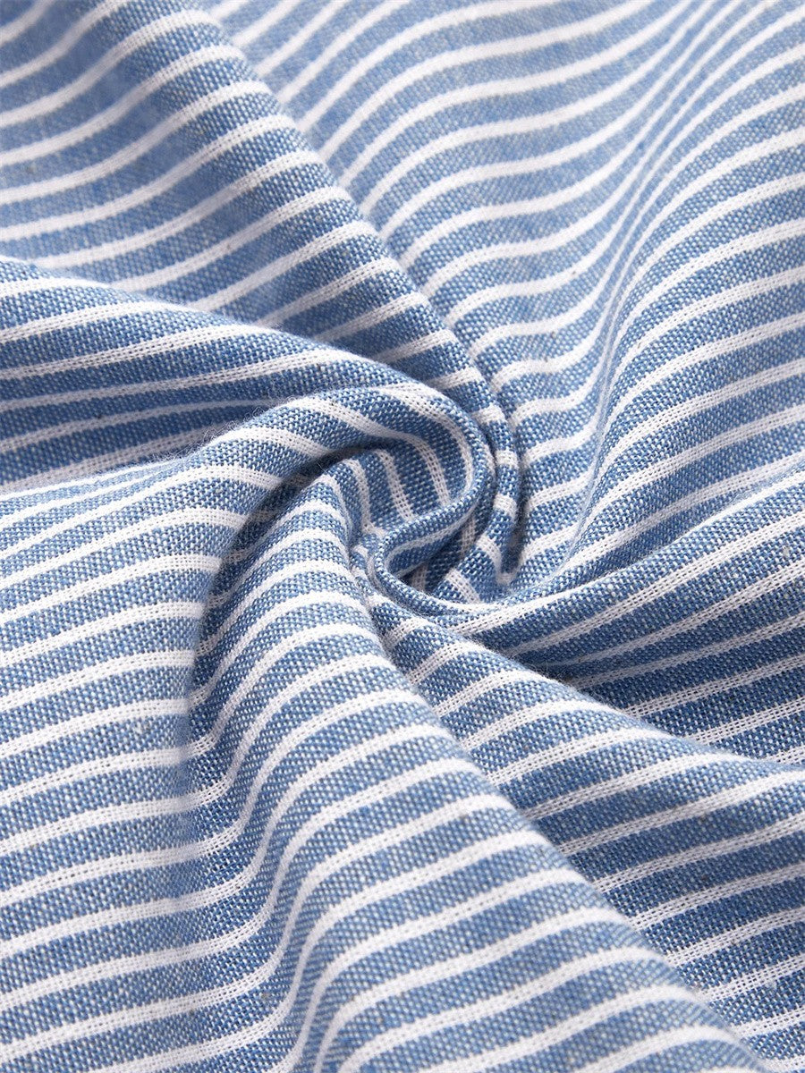Women’s Striped Midi Dress – Button Front Lightweight All-Day Comfort Flattering Dress