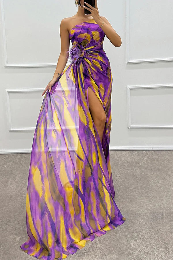Elegant Vibrant Flowy A-Line Maxi Dress for Women&