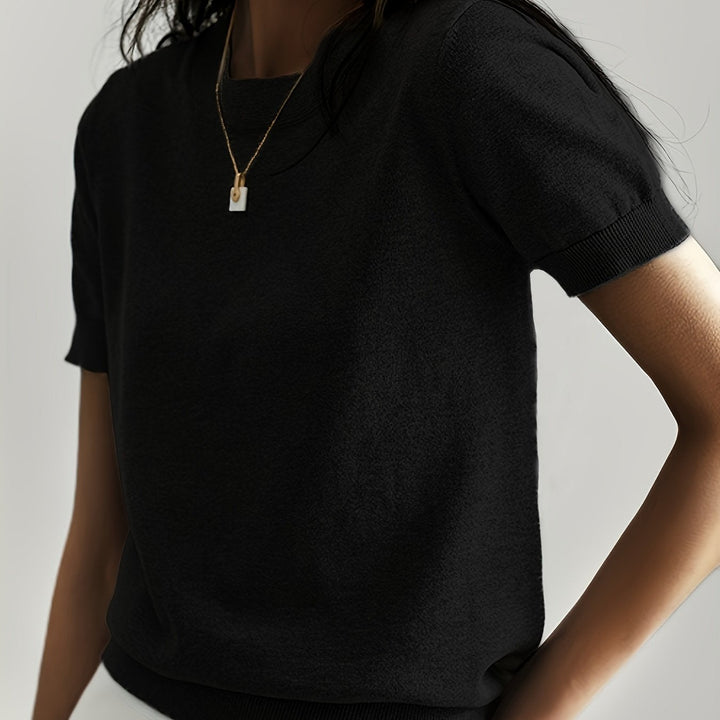 Harriet | Fine Knit Short Sleeve Sweater